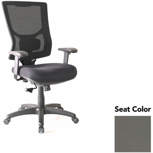 Lorell Conjure High-Back Swivel/Tilt Office Chair - Expo Fog Seat Color - Polyurethane Foam Seat Material - Mesh Back Material - High Back - Armrest - 1 Each