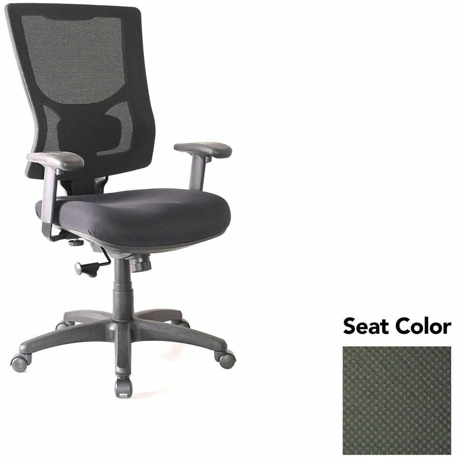 Lorell Conjure High-Back Swivel/Tilt Office Chair - Perfection Olive Green Seat Color - Polyurethane Foam Seat Material - Mesh Back Material - High Back - Armrest - 1 Each