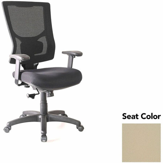 Lorell Conjure High-Back Swivel/Tilt Office Chair - Forte Pumice Seat Color - Polyurethane Foam Seat Material - Mesh Back Material - High Back - Armrest - 1 Each