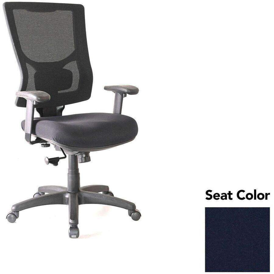Lorell Conjure High-Back Swivel/Tilt Office Chair - Forte Cadet Seat Color - Polyurethane Foam Seat Material - Mesh Back Material - High Back - Armrest - 1 Each