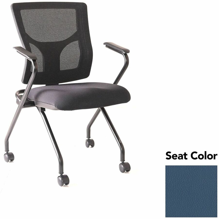 Lorell Conjure Mesh Training Chairs with Arms - Dillon Ocean Seat Color - Polyurethane, Foam Seat Material - Mesh Back Material - High Back - Black - Armrest - 2 / Carton