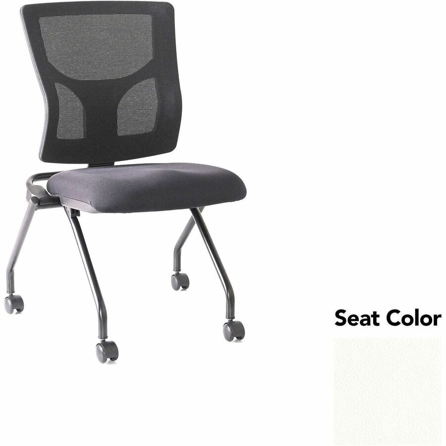Lorell Conjure Mesh Training Chairs - Dillon Snow Seat Color - Polyurethane Foam Seat Material - Mesh Back Material - 2 / Carton