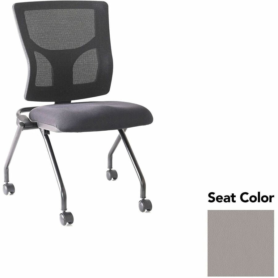 Lorell Conjure Mesh Training Chairs - Castillo Metal Seat Color - Polyurethane Foam Seat Material - Mesh Back Material - 2 / Carton