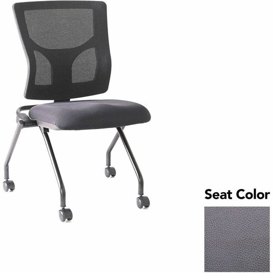 Lorell Conjure Mesh Training Chairs - Canyon Carbon Seat Color - Polyurethane Foam Seat Material - Mesh Back Material - 2 / Carton