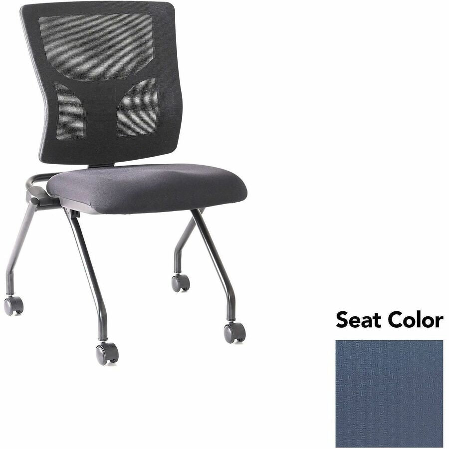 Lorell Conjure Mesh Training Chairs - Insight Periwinkle Blue Seat Color - Polyurethane Foam Seat Material - Mesh Back Material - 2 / Carton