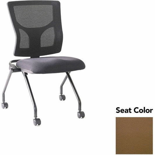 Lorell Conjure Mesh Training Chairs - Canyon Mudslide Seat Color - Polyurethane Foam Seat Material - Mesh Back Material - 2 / Carton