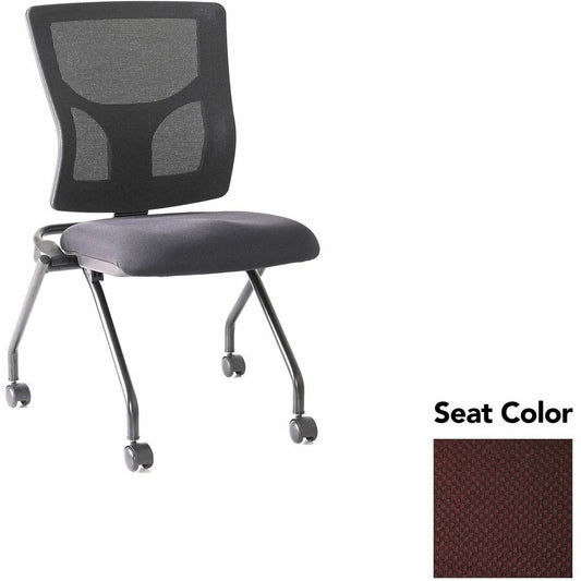 Lorell Conjure Mesh Training Chairs - Perfection Burgundy Seat Color - Polyurethane Foam Seat Material - Mesh Back Material - 2 / Carton