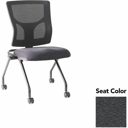 Lorell Conjure Mesh Training Chairs - Fuse Azurean Seat Color - Polyurethane Foam Seat Material - Mesh Back Material - 2 / Carton