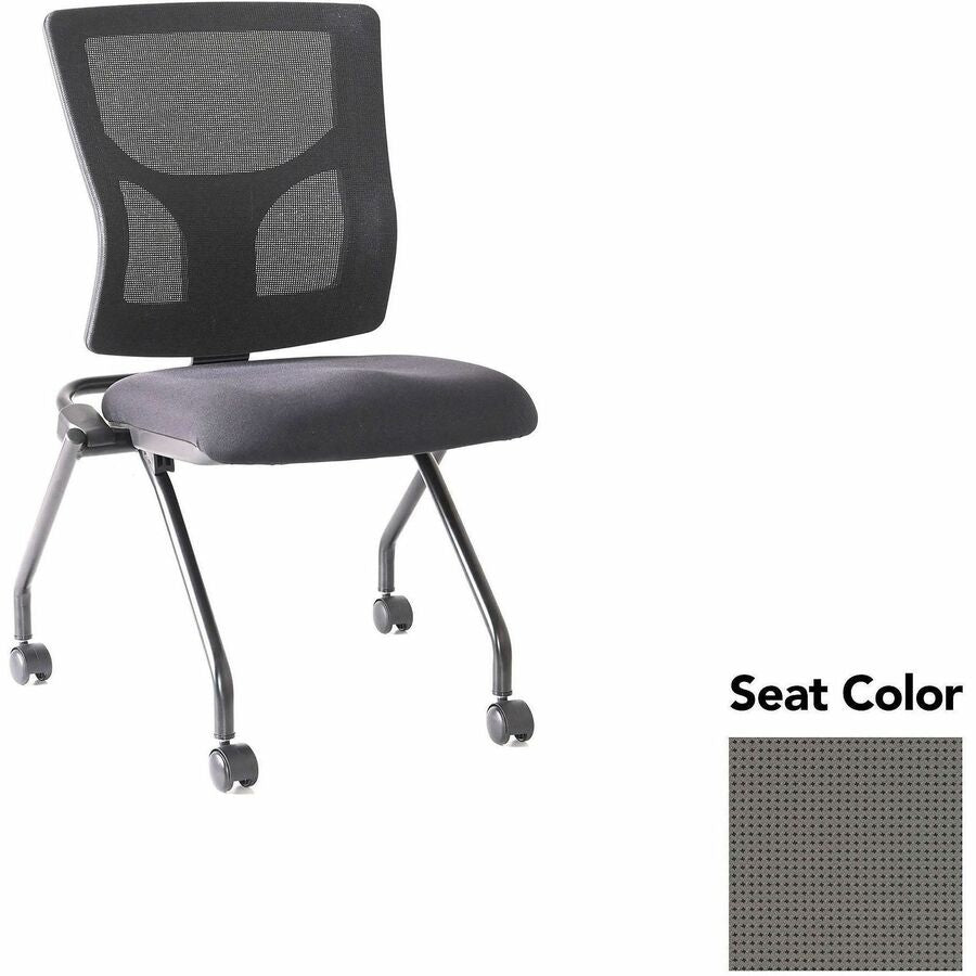 Lorell Conjure Mesh Training Chairs - Expo Fog Seat Color - Polyurethane Foam Seat Material - Mesh Back Material - 2 / Carton