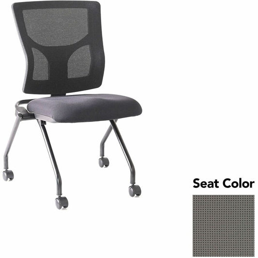 Lorell Conjure Mesh Training Chairs - Expo Fog Seat Color - Polyurethane Foam Seat Material - Mesh Back Material - 2 / Carton