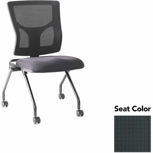 Lorell Conjure Mesh Training Chairs - Expo Tuxedo Seat Color - Polyurethane Foam Seat Material - Mesh Back Material - 2 / Carton