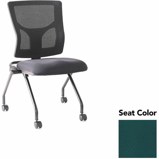 Lorell Conjure Mesh Training Chairs - Insight Forest Seat Color - Polyurethane Foam Seat Material - Mesh Back Material - 2 / Carton