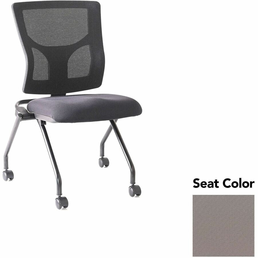 Lorell Conjure Mesh Training Chairs - Insight Fossil Seat Color - Polyurethane Foam Seat Material - Mesh Back Material - 2 / Carton