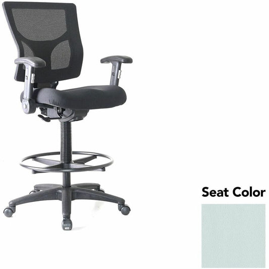 Lorell Conjure Office Stool - Castillo Breezy Seat Color - Polyurethane Foam Seat Material - Mesh Back Material - Armrest - 1 Each