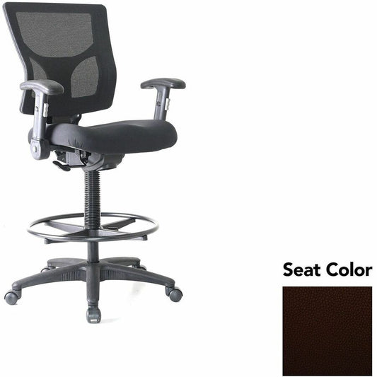 Lorell Conjure Office Stool - Canyon Nightfall Seat Color - Polyurethane Foam Seat Material - Mesh Back Material - Armrest - 1 Each