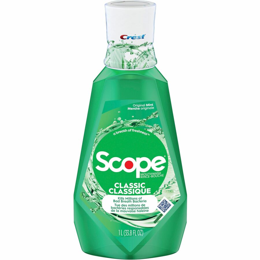 Crest Scope Classic Mouthwash - For Bad Breath - Mint - 1.06 quart - 6 / Carton