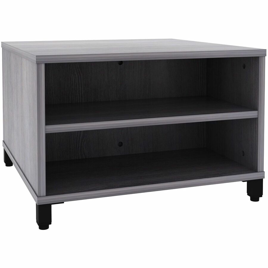 Lorell Reception Table - Height Adjustable - 24" Table Top Width x 24" Table Top Depth - 20" Height - Reception, Storage - Weathered Charcoal, Laminated - Metal - 1 Each