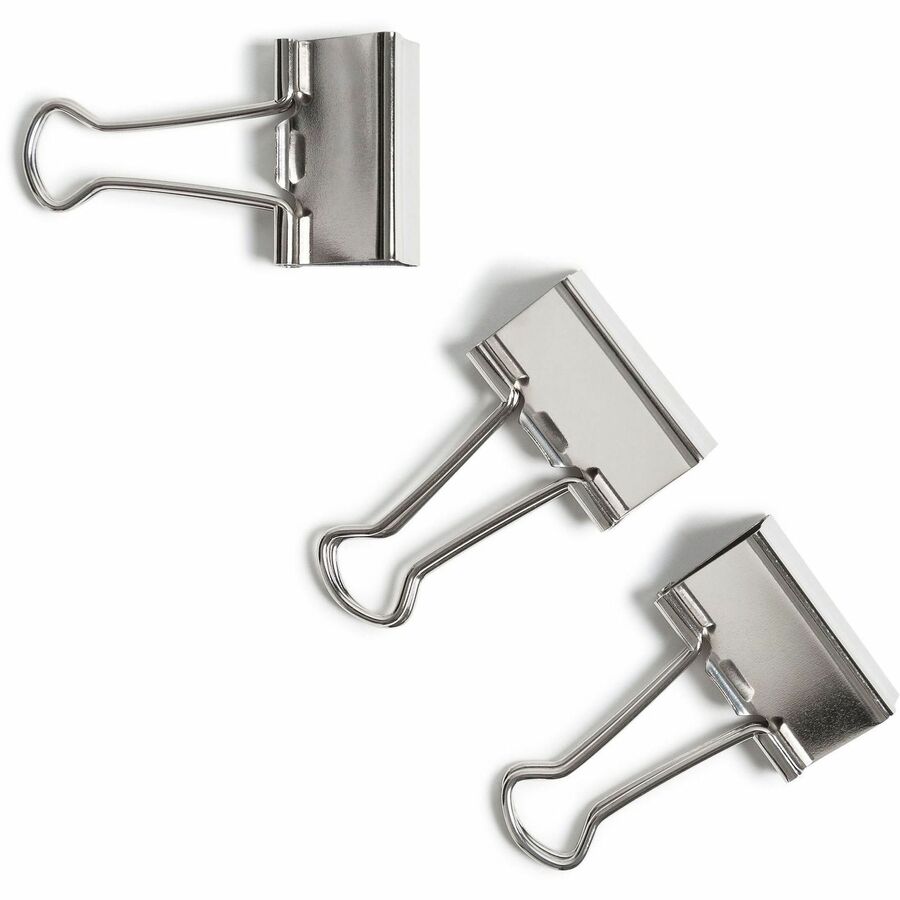 U Brands Binder Clip - Medium - 145 Sheet Capacity - for Office, Project, Home, Classroom - Non-magnetic - Silver - Steel - 72 / Pack