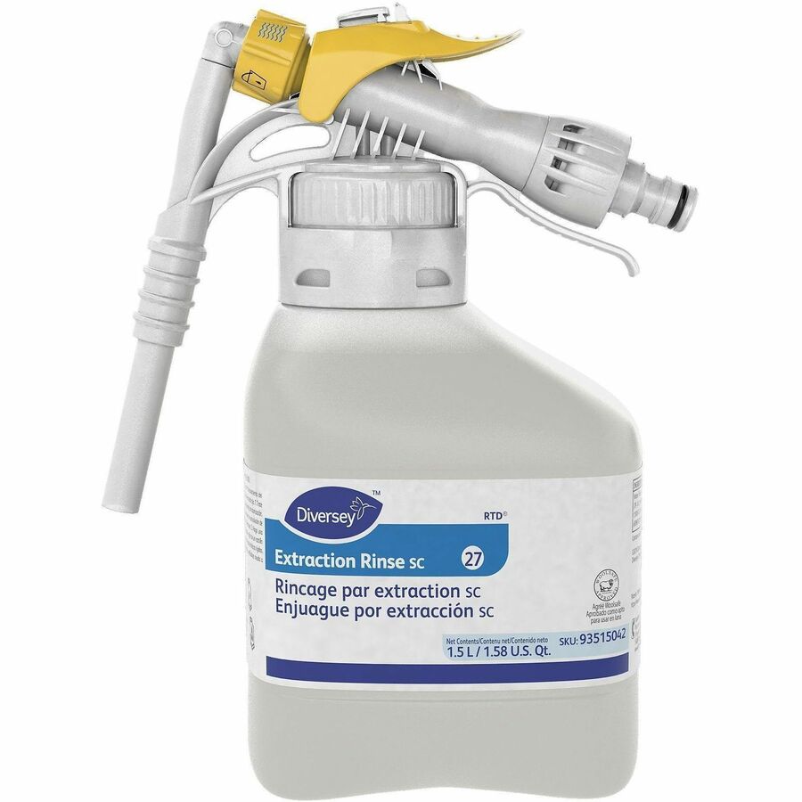 Diversey Carpet Extraction Rinse SC - For Wool, Carpet - Concentrate - Liquid - 192 fl oz (6 quart) - 3.24 to 4.24 pH - Fruity Floral, Fruity, Fresh Scent - Recommended For: Residue Remover, Hard Water Deposit Remover, Salt Remover - Versatile, Residue...