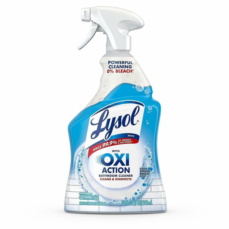 Lysol Hydrogen Peroxide Bathroom Cleaner - For Multi Surface - 32 fl oz (1 quart) - Atlantic Fresh Scent - Residue-free, Bleach-free - Blue Trigger Bottle - 1 Each