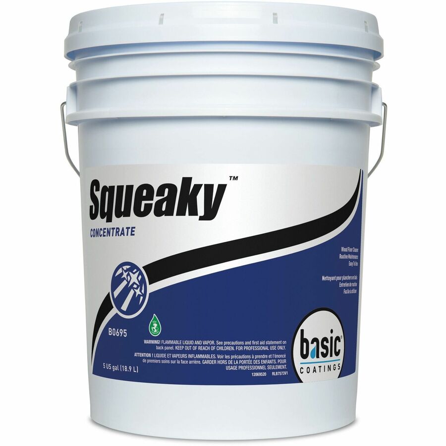 Betco Squeaky Concentrate Floor Cleaner - For Floor, Wood Floor, Gym - Concentrate - Scrubber - 640 fl oz (20 quart) - 7 pH - Characteristic Scent - Residue-free, Versatile, Abrasive, Quick Drying - Aqua Blue - 1 Each