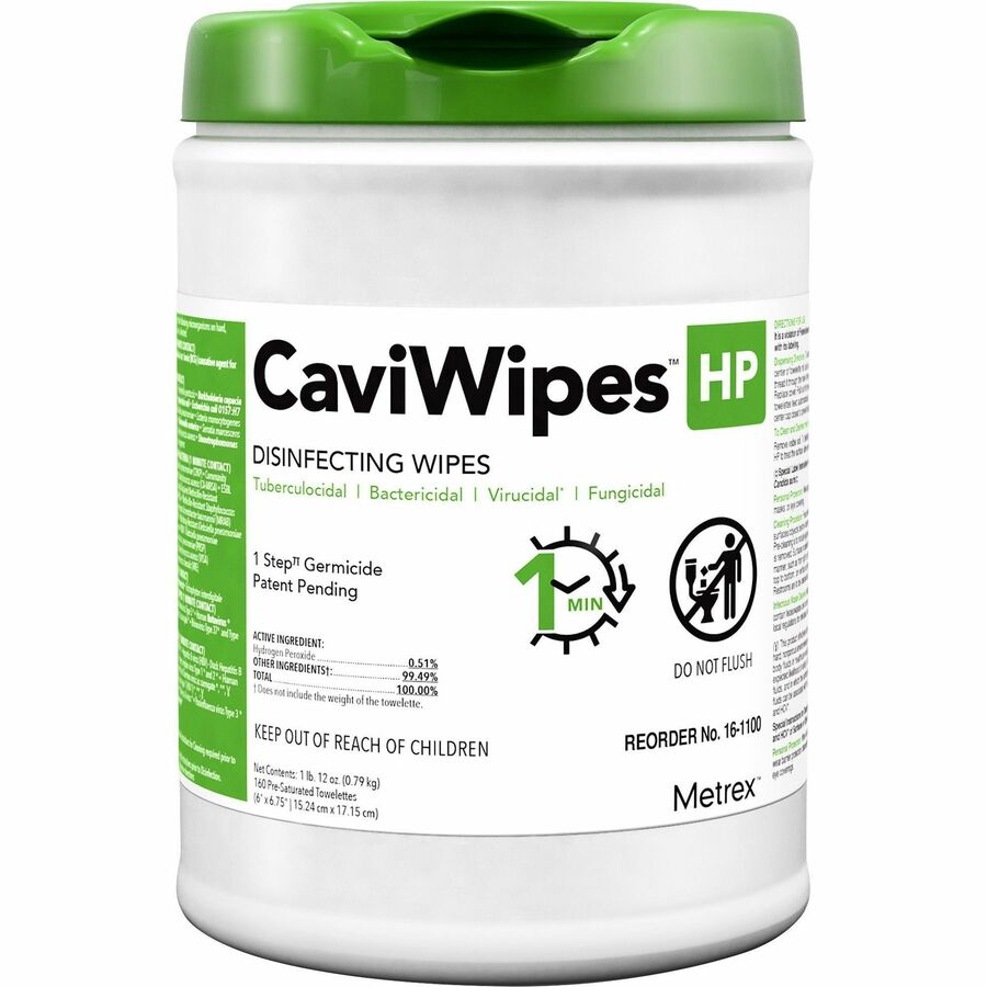 Metrex Caviwipes HP - Wipe - Disinfectant - White - 160 / Each