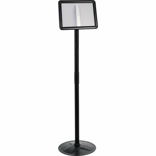 Kantek Floor Stand Sign Holder - Print/Message - "Portrait, Landscape - 51" Height - Heavy Duty, Impact Resistant - High Traffic Area, Display, Sign, Indoor, Outdoor - Steel - Black - 1 Each
