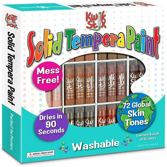 Kwik Stix Kwik Stix Tempera Paint/Paper Set - Stick - Assorted Skin Tone - Washable - 72/Set - 1 Each