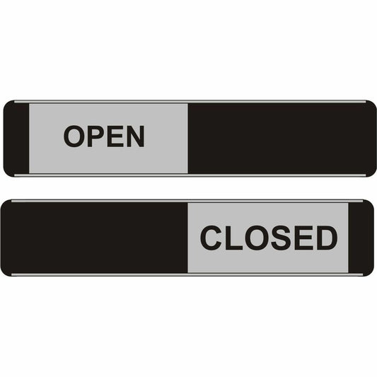 Seco Door Signs - Print/Message "Open/Closed" - 10" Width x 2" Height - Door-mountable - Self-adhesive - Display, Meeting, Room - Aluminum, Polyvinyl Chloride (PVC) - Multicolor - 1 Each