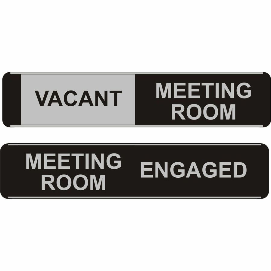 Stewart Superior Conference Room Sign - Print/Message "Meeting Room" , "Engaged" , "Meeting Room" , "Vacant" - 10" Width x 2" Height - Self-adhesive - Conference - Aluminum, Polyvinyl Chloride (PVC) - Multicolor - 1 Each