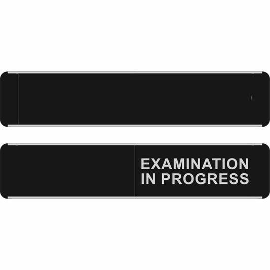 Seco Door Signs - Print/Message "EXAMINATION IN PROGRESS" - 10" Width x 2" Height - Door-mountable - Self-adhesive - Display, Meeting, Room - 1 Each