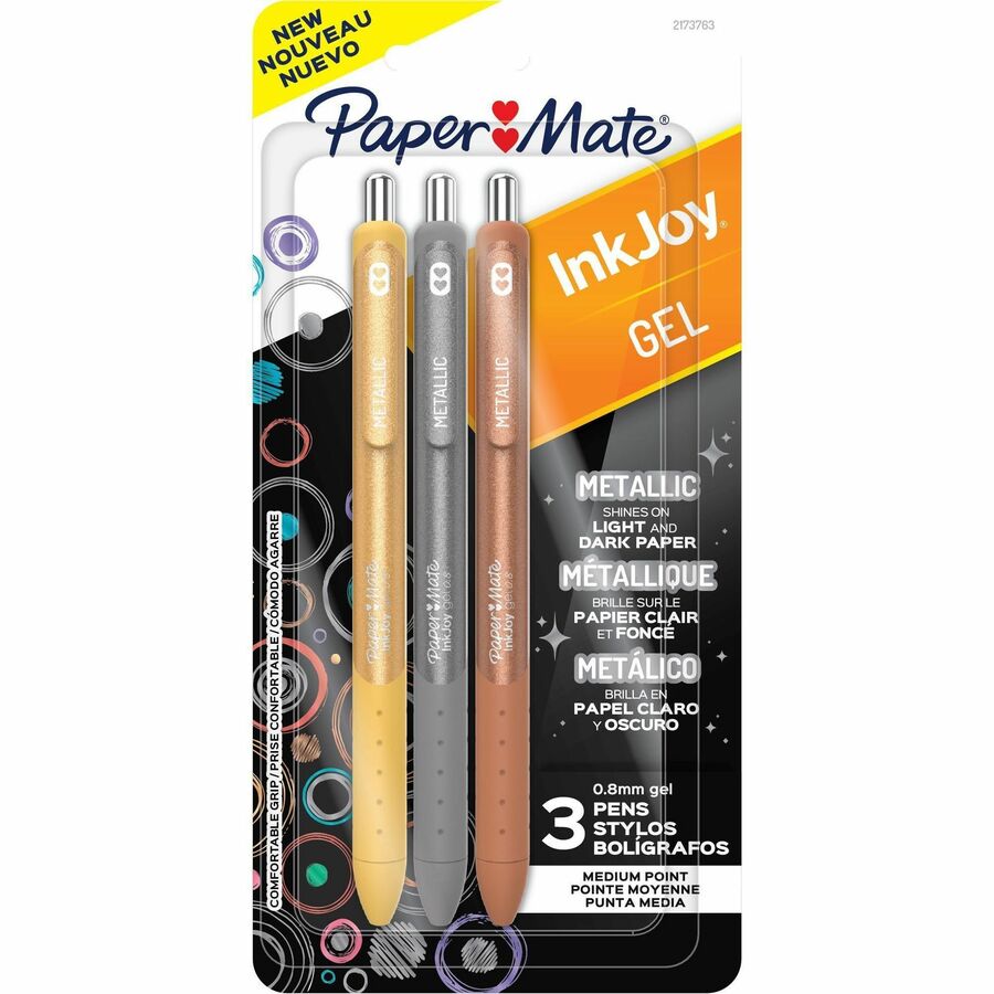 Paper Mate InkJoy Gel Pens - Assorted Ink - Gel-based - Assorted Barrel - 3 / Pack