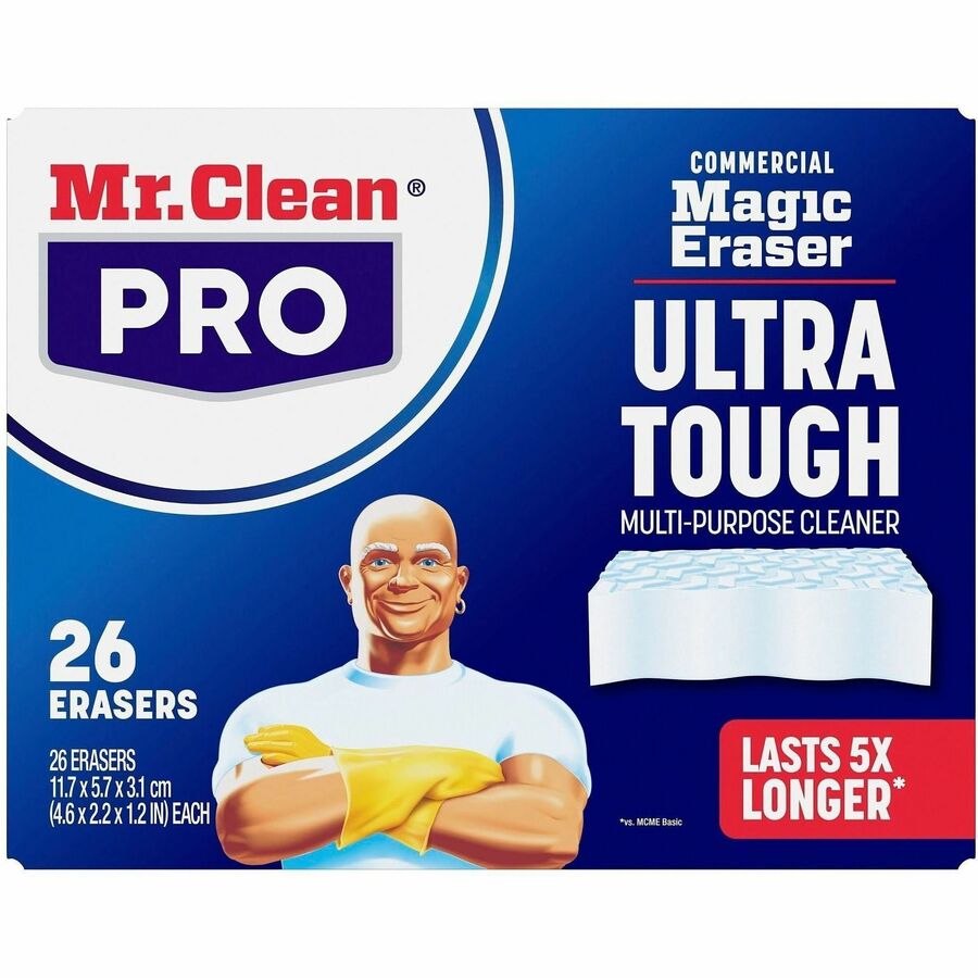 Mr. Clean Magic Eraser Ultra Pro Pads - For Multipurpose - Pad - Long Lasting, Durable - White - 26 / Box