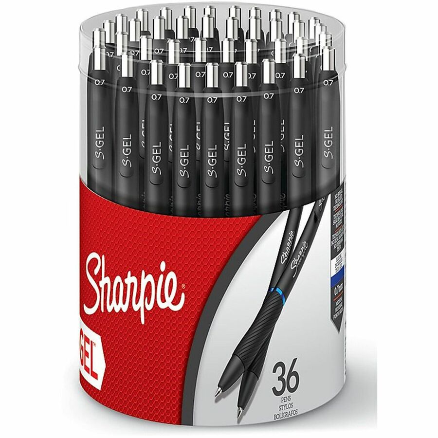 Sharpie S-Gel Pens - Retractable - Blue Ink - Gel-based - Black Barrel - 36 / Box