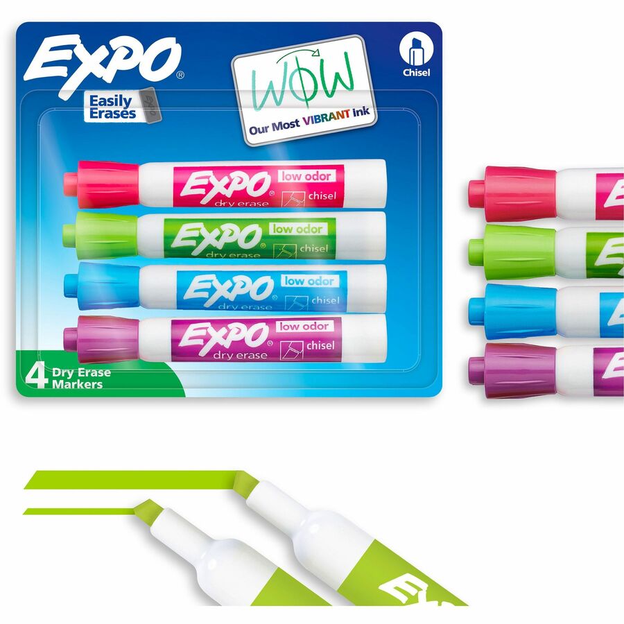 Expo Dry Erase Markers - Erasable - Assorted Ink - Dry - 4 / Pack