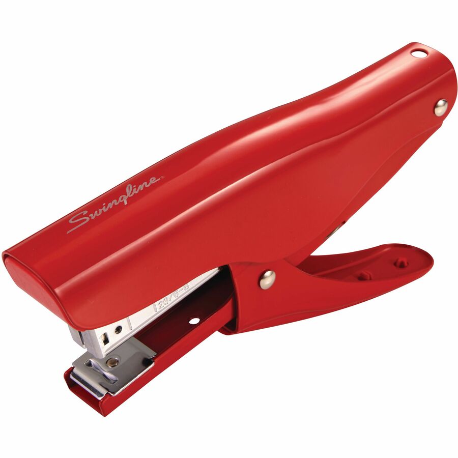 Swingline Retro Plier Stapler - Staples Upto 25 Sheet - Holds Upto 210 Staple - Full Strip - Rio Red - Metal - 1 Each