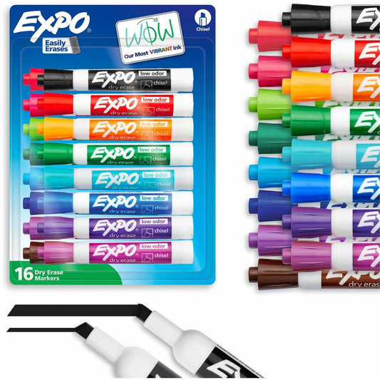 Expo Dry Erase Marker - Erasable - Assorted Ink - 16 / Pack