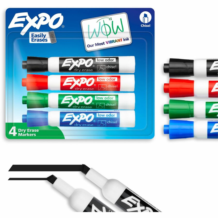 Expo Dry Erase Markers - Erasable - Assorted Ink - Dry - 4 / Set