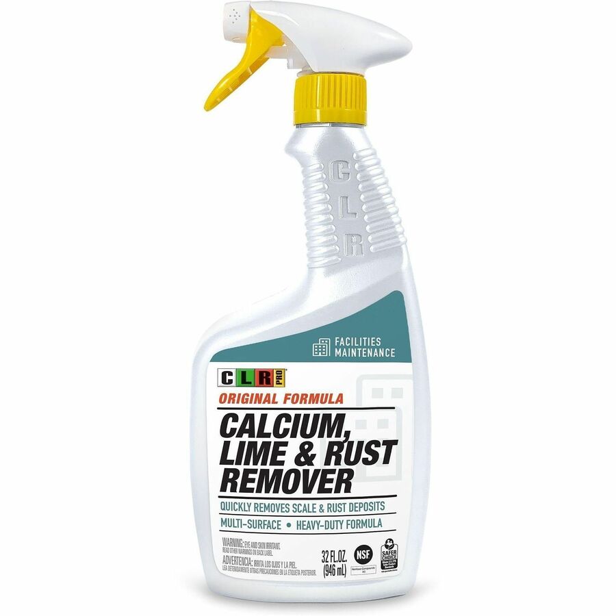 CLR Pro Calcium, Lime & Rust Remover - For Multi Surface, Multipurpose - Liquid - 32 fl oz (1 quart) - Phosphate-free, Ammonia-free, Bleach-free - White - 6 / Carton