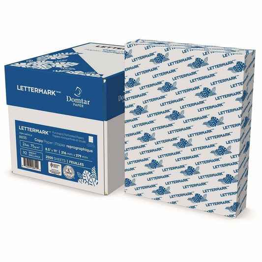 Lettermark Perforated Papers - 92 Brightness - Letter - 8 1/2" x 11" - 24 lb Basis Weight - Sustainable Forestry Initiative (SFI) - Micro Perforated, ColorLok Technology, Elemental Chlorine-free, Acid-free - White - 500 Sheets per Ream - 5 / Carton
