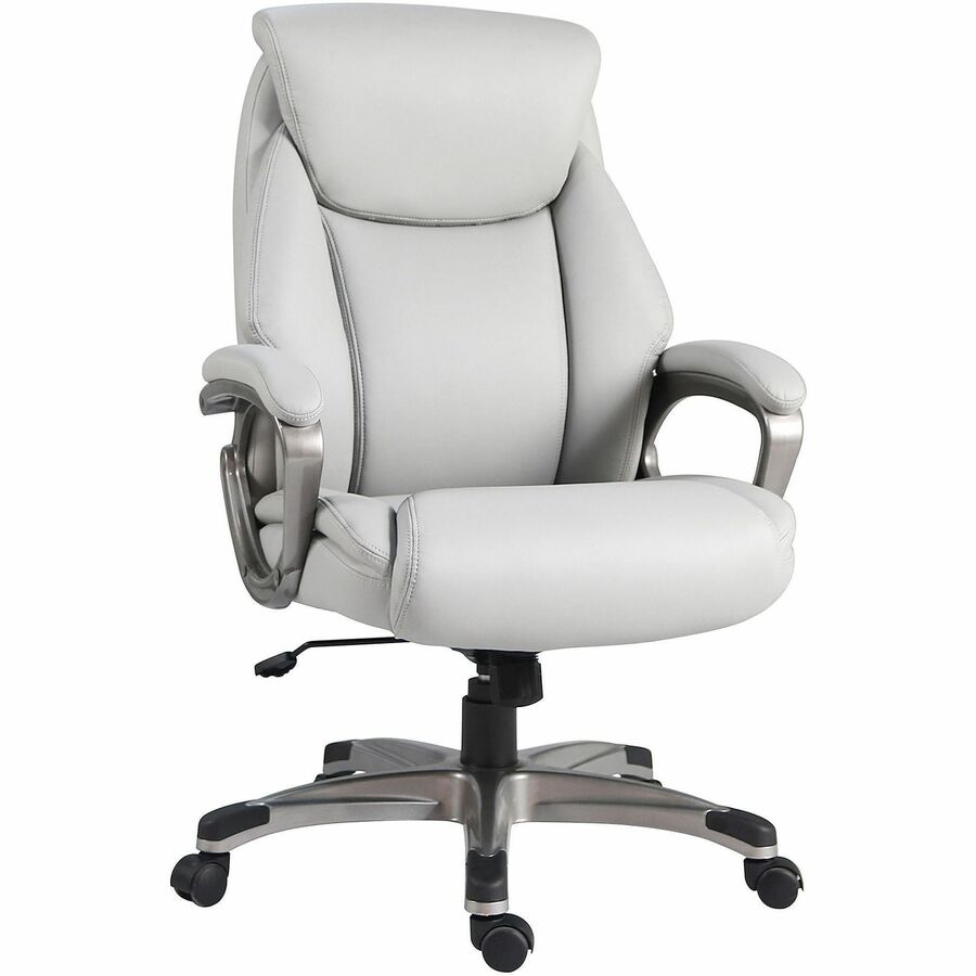 Lorell Kyros High-Back Executive Chair - Gray Seat Color - Polyurethane Seat Material - Gray Back Color - Polyurethane Back Material - High Back - Gray - Armrest - 1 Each