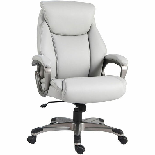 Lorell Kyros High-Back Executive Chair - Gray Seat Color - Polyurethane Seat Material - Gray Back Color - Polyurethane Back Material - High Back - Gray - Armrest - 1 Each