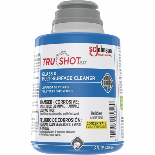 TruShot 2.0 Glass/Multi-Surface Cleaner - For Multi Surface, Multipurpose - Concentrate - 9 fl oz (0.3 quart) - Clean & Fresh Scent - Easy to Use, Spill Resistant, Dilutable - Clear Cartridge - 4 / Carton