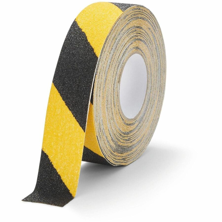DURABLE Floor Marking Tape DURALINE GRIP+ 50mm color - 16.40 yd Length x 1.97" Width x 27.6 mil Thickness - Yellow, Black - Aluminum, Plastic - Abrasion Resistant, Slip Resistant - For Floor Marking, Ramp, Industrial, Outdoor, Indoor - 1 Roll