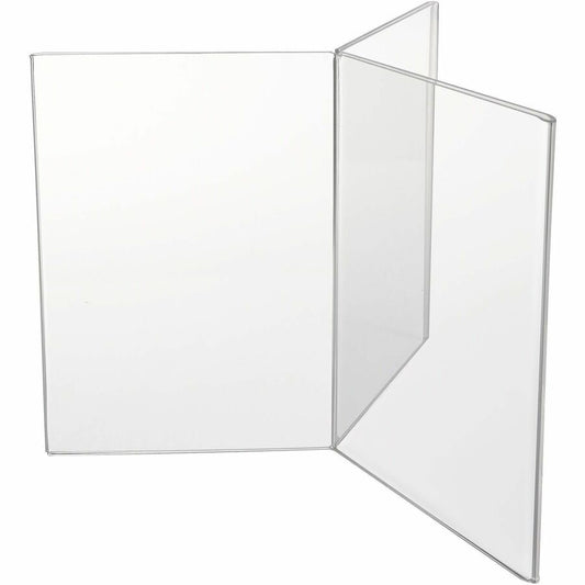 Deflecto 6-Sided Sign/Menu Holder - Support 4" x 6" Media - Plastic, Polystyrene - Clear - 1 Each