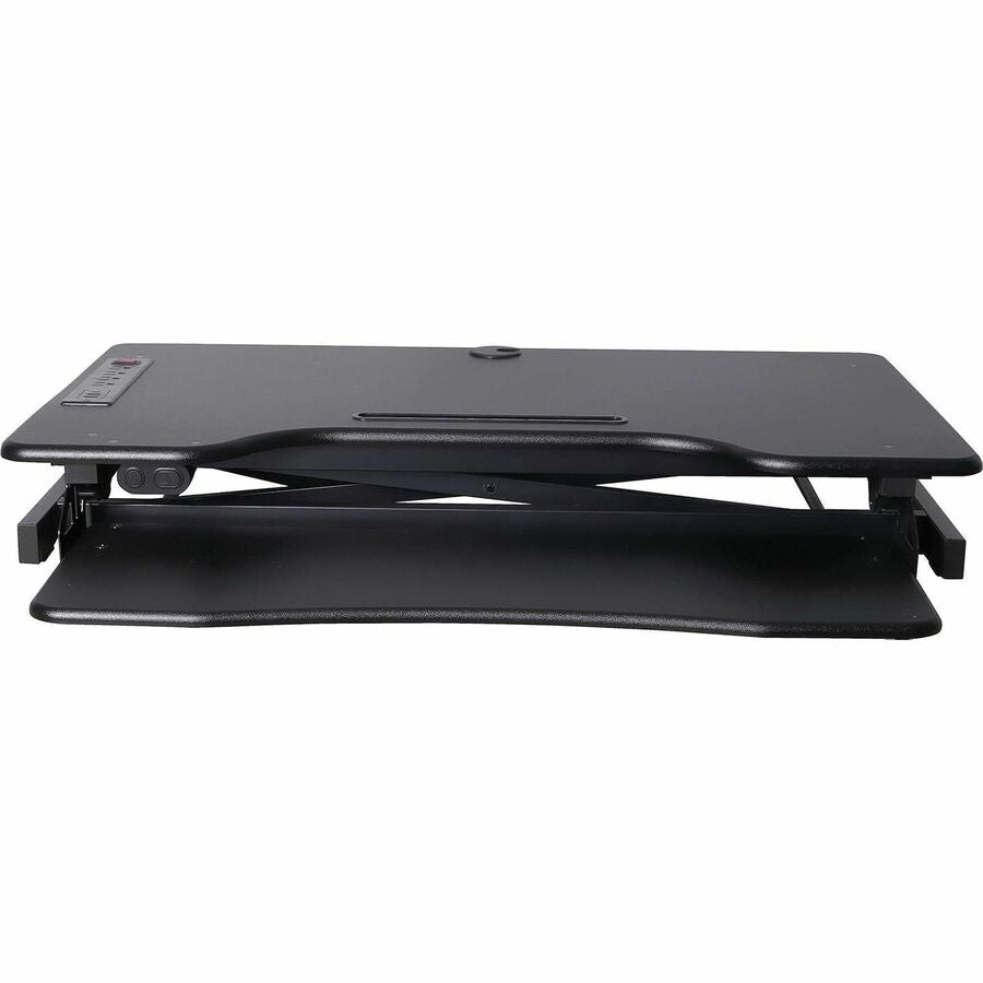 Rocelco Electric Desk Riser & Converter - Up to 31" Screen Support - 40 lb Load Capacity - 21.70" Height x 37.25" Width x 20.50" Depth - Black - For Monitor, Tablet, Smartphone, Keyboard, Notebook - Electrical Outlet, Keyboard Tray, Ergonomic, Built-in...