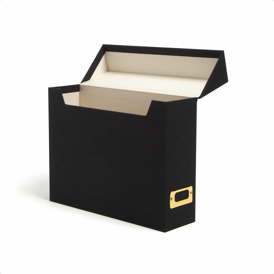 Smead Letter Box File - 8 1/2" x 11" - Paper, Metal, Linen, Stock - Charcoal - Space Saving, Textured, Labeling Area, Acid-free - 50% Recycled - 1 Each