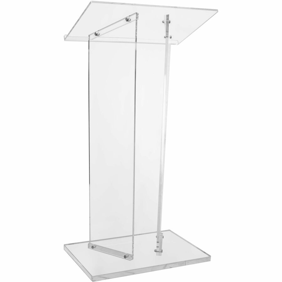 Kantek Standing Lectern - 2 Legs - 41" Height x 23.60" Width x 16" Depth - Speaker, Presentation - Assembly Required - Clear - Acrylic - 1 Each