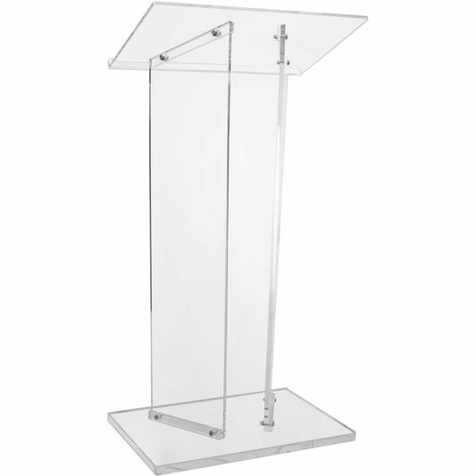 Kantek Standing Lectern - 2 Legs - 41" Height x 23.60" Width x 16" Depth - Speaker, Presentation - Assembly Required - Clear - Acrylic - 1 Each
