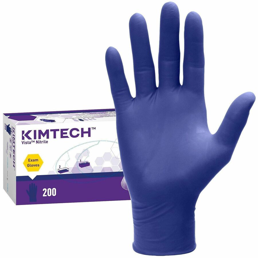 Kimtech Vista Nitrile Exam Gloves - 4.3 mil Thickness x 9.50" Glove Length - Small Size - For Right/Left Hand - Nitrile - Purple - Textured Fingertip, Comfortable, Latex-free, Recyclable - For Food, Chemotherapy, Healthcare, Industrial, Food Handling...